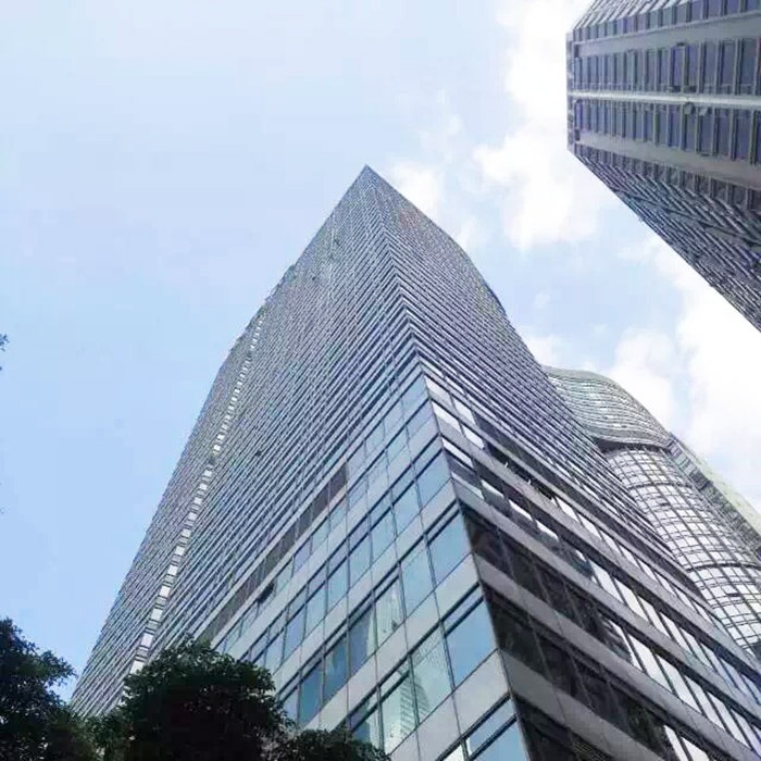 傲天鳥廣州海航威斯汀酒店玻璃外墻清洗案例